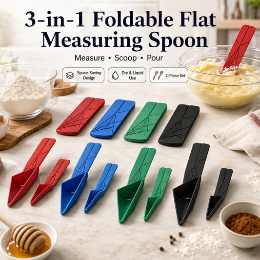 🔥 3-in-1 Space-Saving Foldable Measuring Spoon | Ultimate Kitchen Gadget ✨