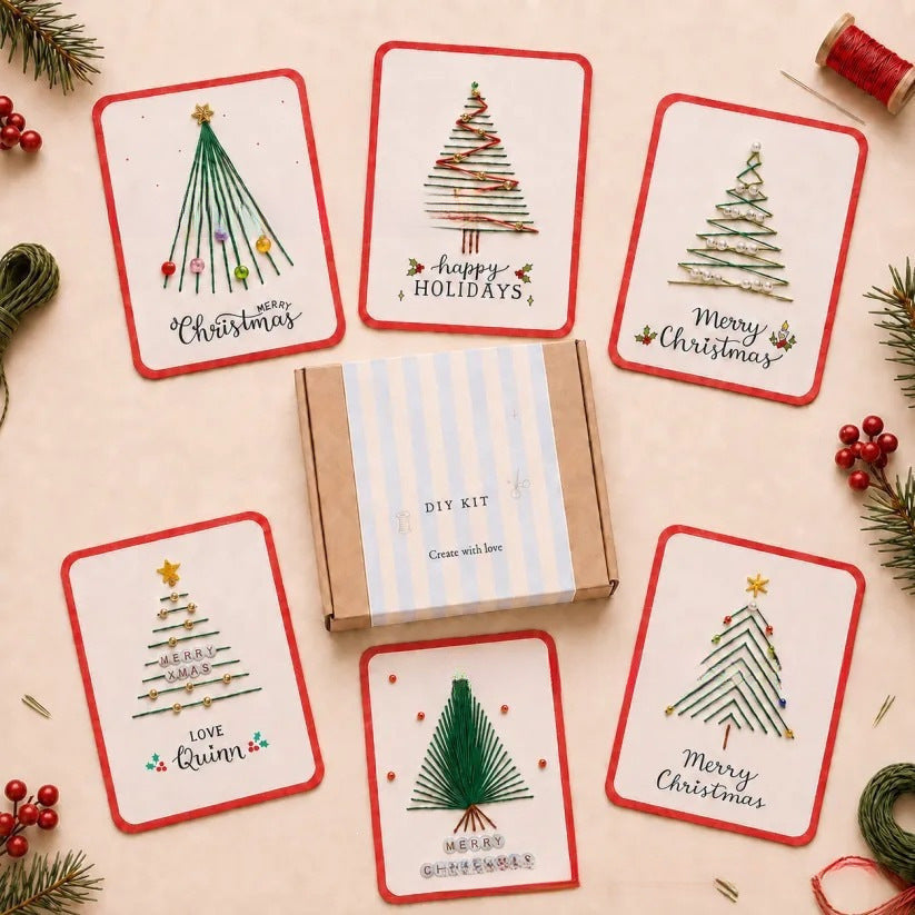 DIY Christmas Thread Art Card Kit – Stitch Magical Holiday Cards