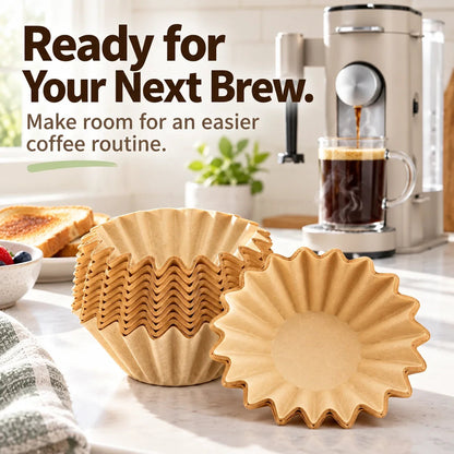 ☕ Basket-Style Paper Coffee Filters – Cleaner Brew & Easy Cleanup ✨
