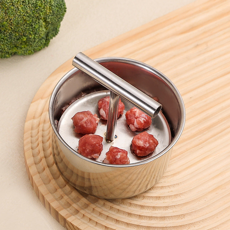 ⏱️ Stop Hand-Rolling Meatballs! — Stainless Steel Manual Multi-Portion Meatball Maker (6 & 12 Hole) 🥩✨