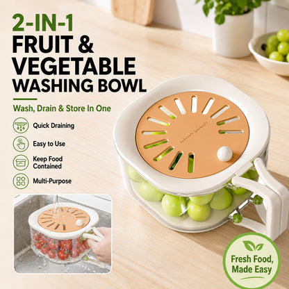 3-Pack Fruit & Vegetable Washing Bowl Set | Wash, Drain & Store 🥗✨