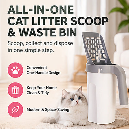 All-in-One Cat Litter Scoop & Waste Bin