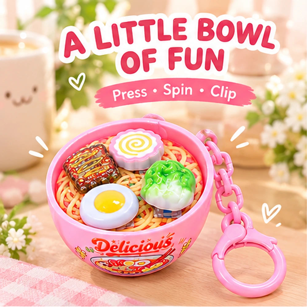 Mini Ramen Bowl Stress Relief Toy Keychain