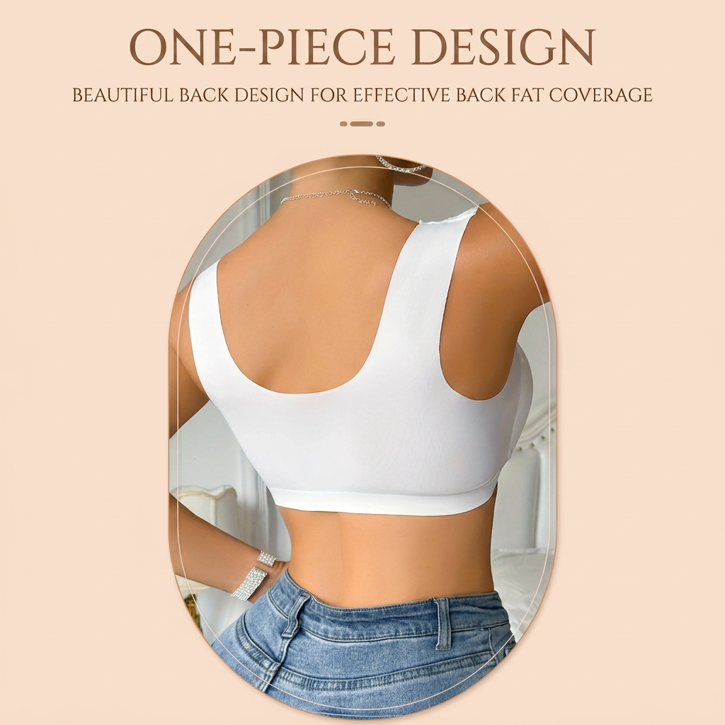 ☁️Big-size gathered front snap closure fixed cup lace bra-style bra