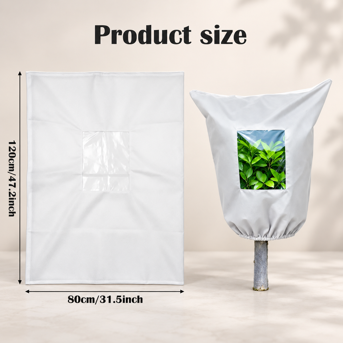 🌱Plant cover with zipper, drawstring, and transparent panel - suitable for trees, plants, and shrubs