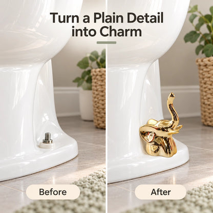 ✨2 Pack Golden Elephant-Shaped Toilet Base Bolt Decorative Cover