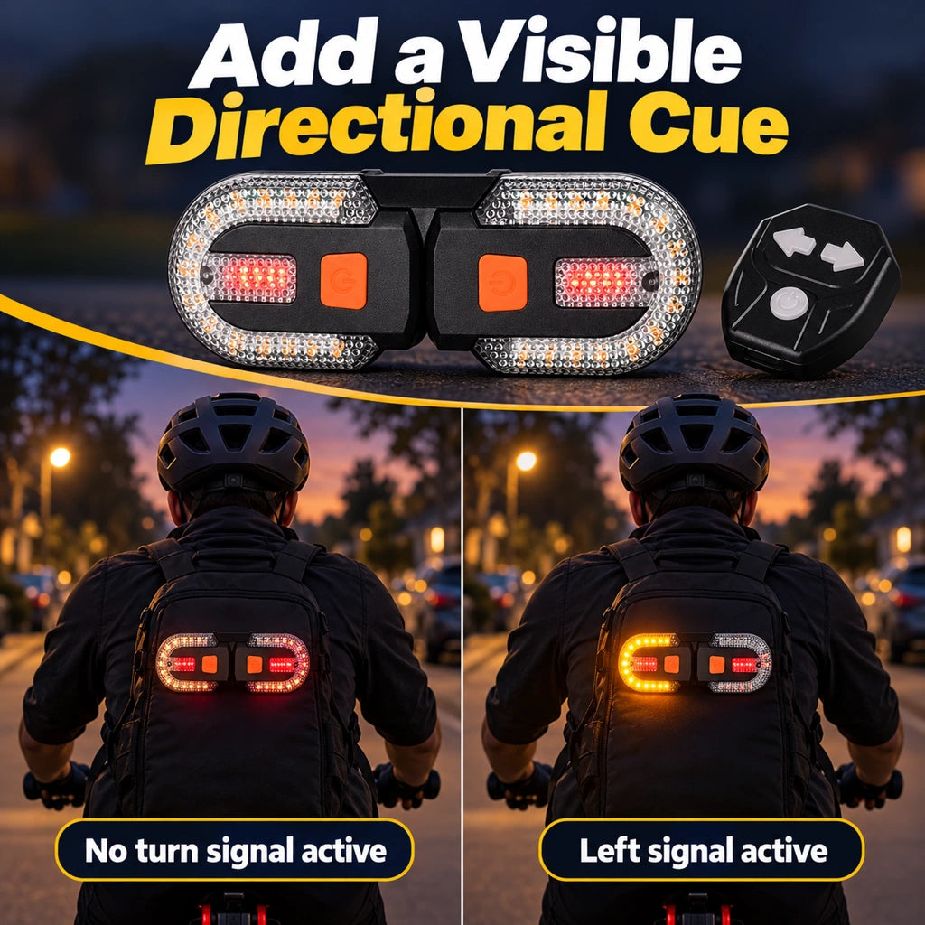 🚲Wireless Bike Turn Signal Tail Light with Handlebar Remote