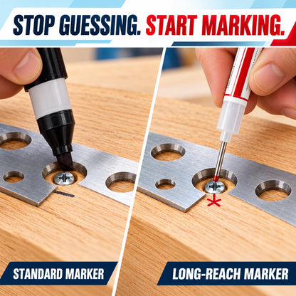 📏 5-Piece Long-Nose Deep-Hole Woodworking Marker Set