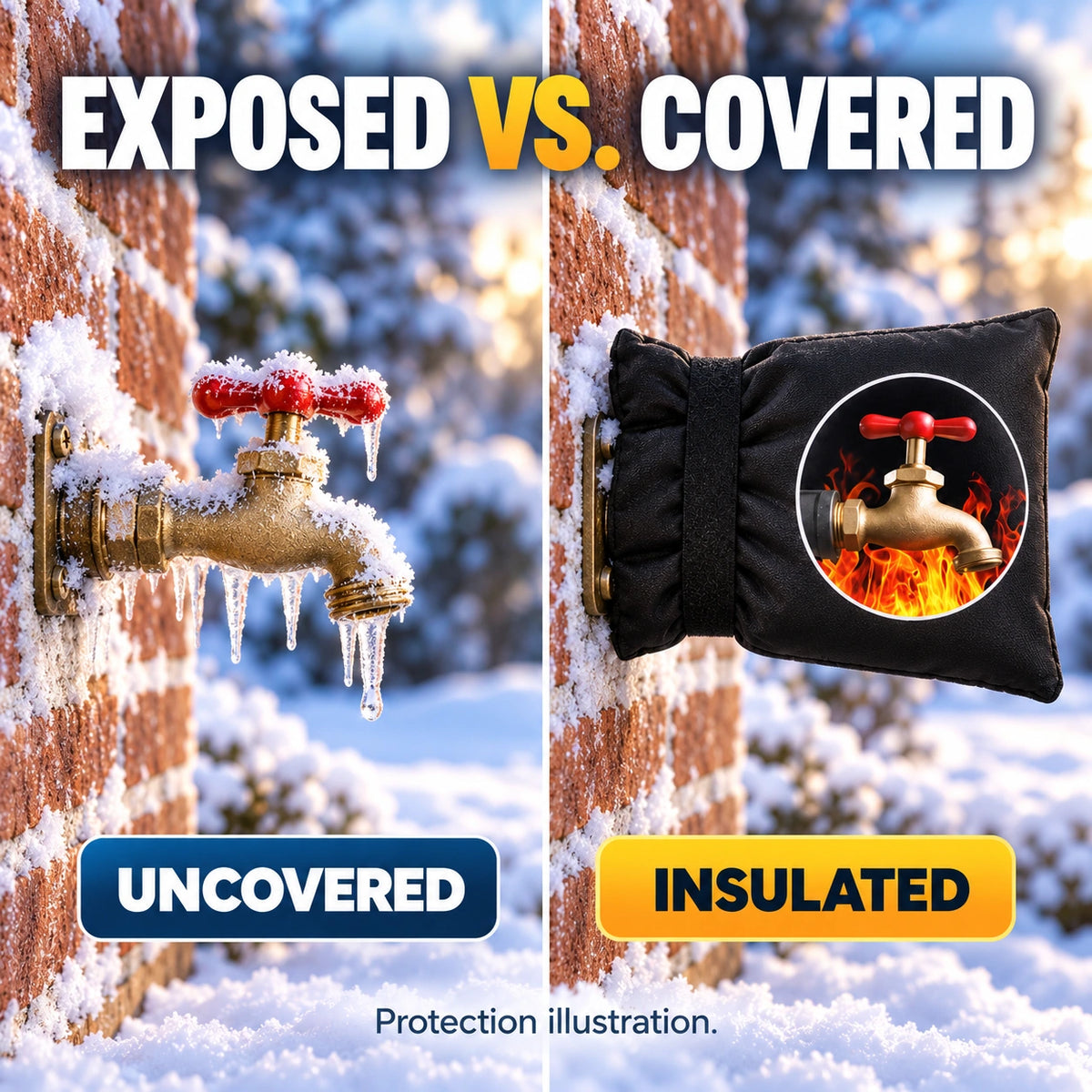 ❄️Insulated Outdoor Faucet Covers for Winter Freeze Protection