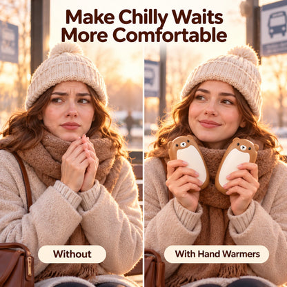 🔋Rechargeable Bear Hand Warmers— Magnetic, 3 Heat Settings & Pocket-Size Design