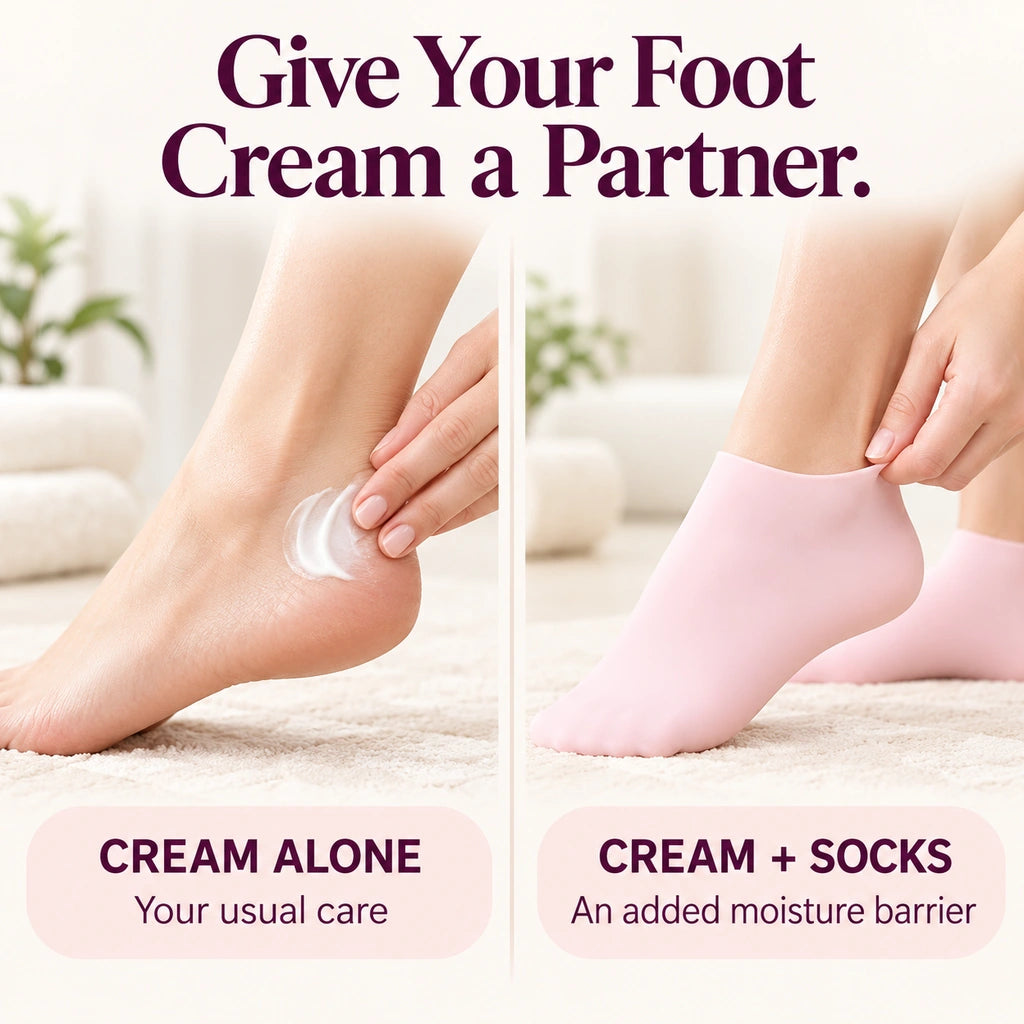 🦶 Reusable Silicone Moisturizing Socks for Dry, Rough Feet – Soft & Stretchy, 1 Pair