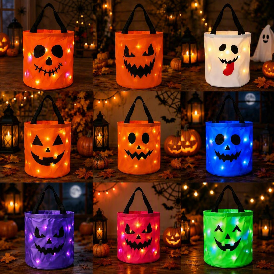 Halloween Candy Bucket with LED Lights