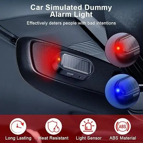🚨 2-Pack Solar Powered Fake Car Alarm Light – Auto-Sensing LED Security Warning Light