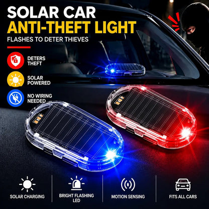 🚨 2-Pack Solar Powered Fake Car Alarm Light – Auto-Sensing LED Security Warning Light