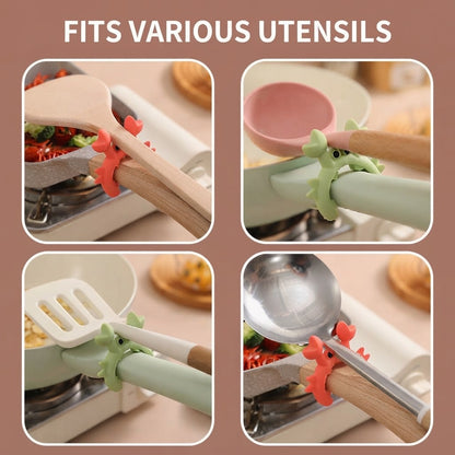 🦀2 Pcs Crab-shaped silicone spatula holder - suitable for pots, ladles, and spatulas