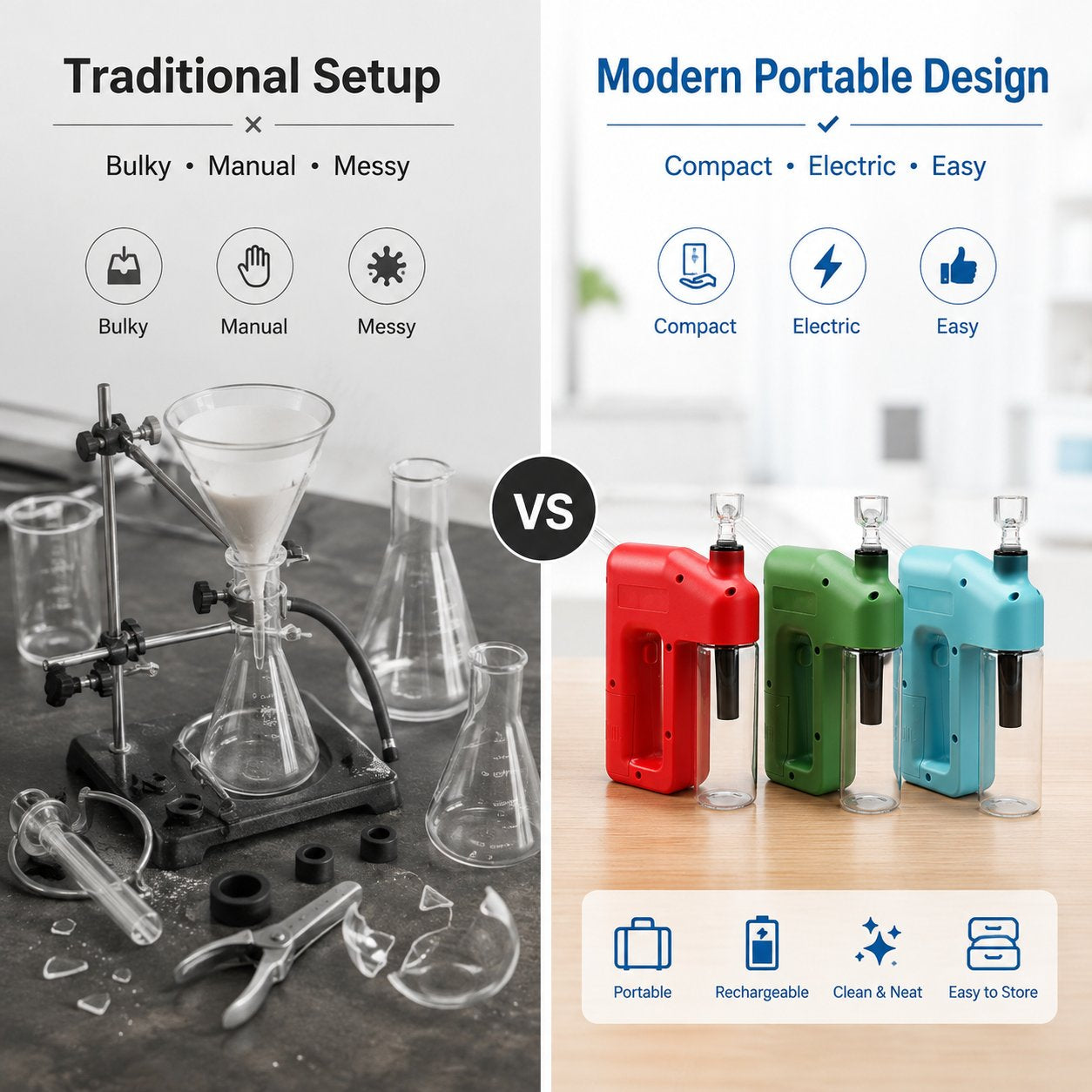 Portable Handheld Electric Filtration Device – Compact Glass Chamber, Electric‑Assisted & Easy‑to‑Clean | Available in 6 Unique Colors