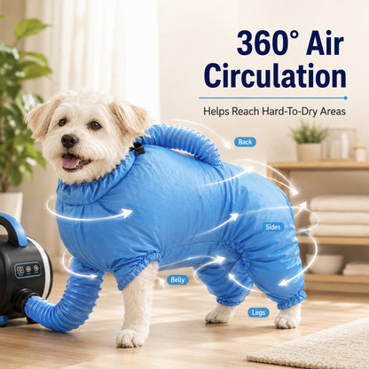 🐶 Dry Your Dog in Minutes with Zero Mess! Fast 360° Circulating Pet Dryer Bag 💨