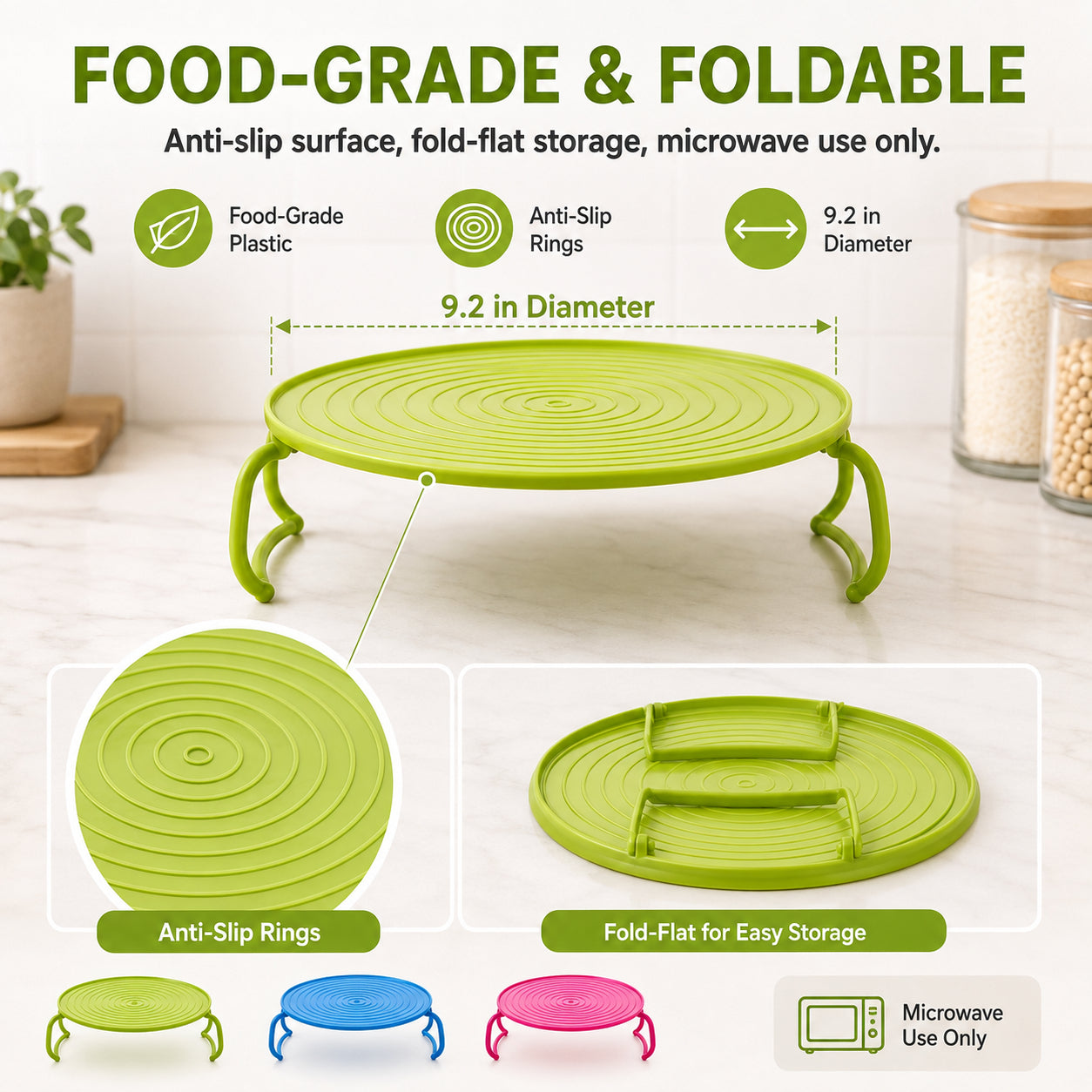 🔥 Double Your Space & Heat 2X Faster! Multi-Functional Foldable Microwave Rack & Fridge Organizer 🍽️💚