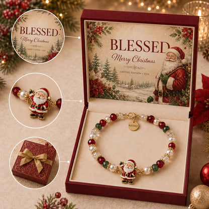 🌟 Festive Santa Claus Beaded Bracelet Gift Box 🎄 — Spread Joy & Blessings This Season! 💖
