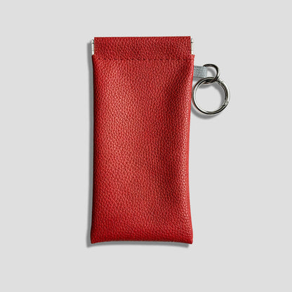 Buy three get one free🎒 PU Leather Eyeglass Pouch with Key Ring - Spring-Open Portable Glasses Case ✨