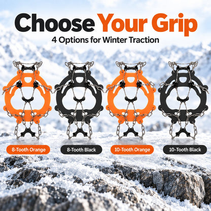 🏔️ Winter Grip You Can Trust! Aggressive Ice & Snow Crampons 🥾 Stainless Steel Spikes for Hiking ❄️