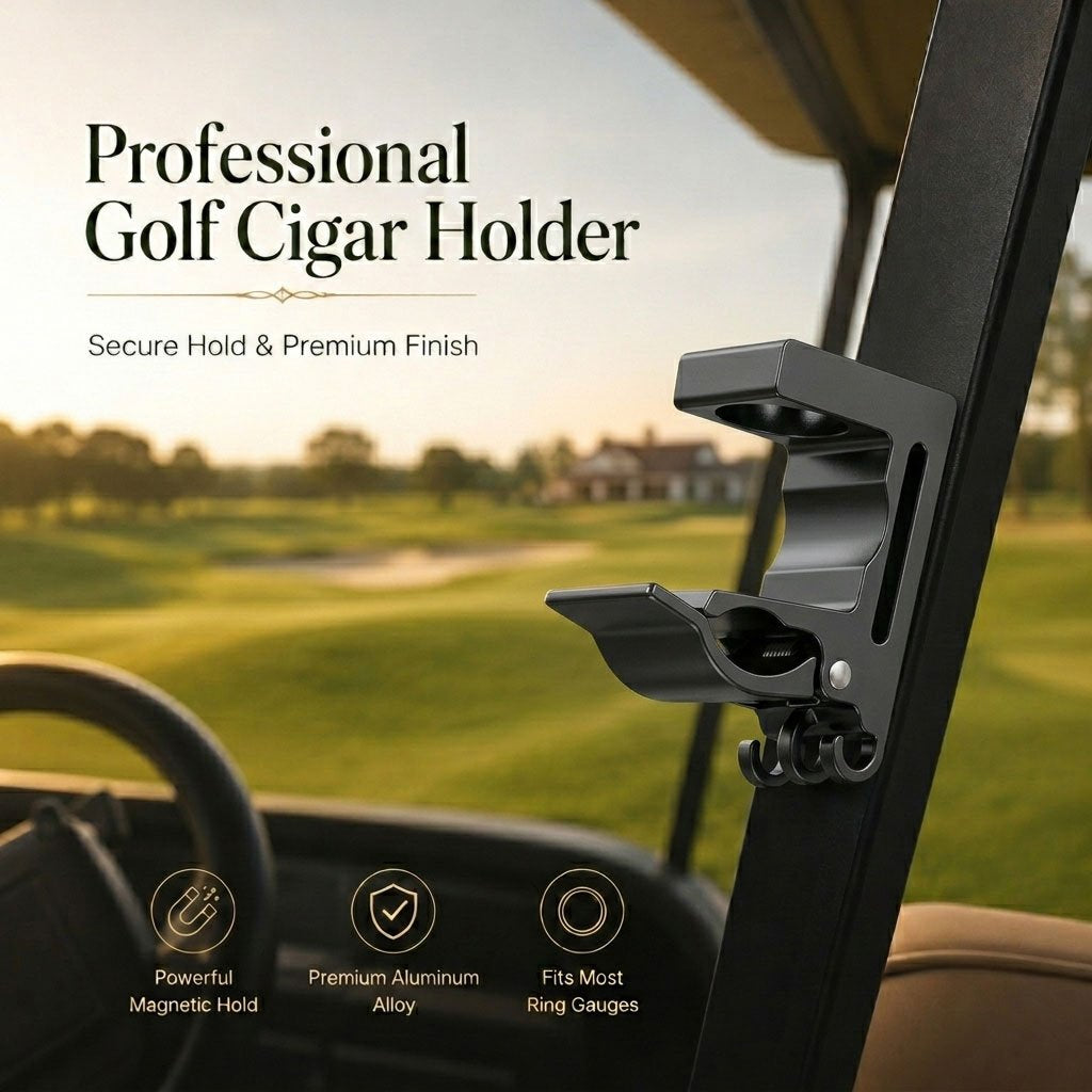 ⛳️ Premium Magnetic Cigar Clip for Golf Carts | Ultra-Strong Magnet & Silicone Grip 💨
