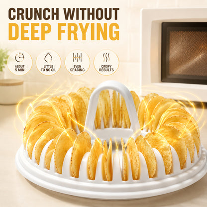🥔 Crispy Chips in Just 5 Minutes — Zero Oil Required! DIY Microwave Potato Chip Maker Set 🍟✨