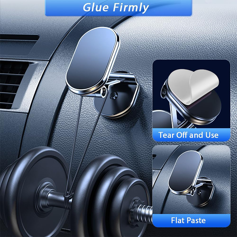Adhesive base of foldable magnetic car phone holder
