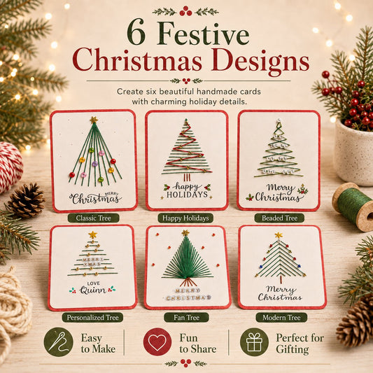 DIY Christmas Thread Art Card Kit – Stitch Magical Holiday Cards