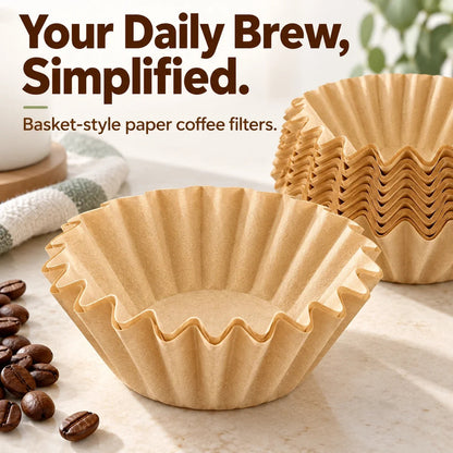 ☕ Basket-Style Paper Coffee Filters – Cleaner Brew & Easy Cleanup ✨