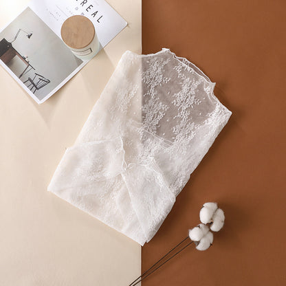 🌸Women's Floral Lace Mesh Tops – Elegant Sheer Mock Neck Layering Shirts 💖