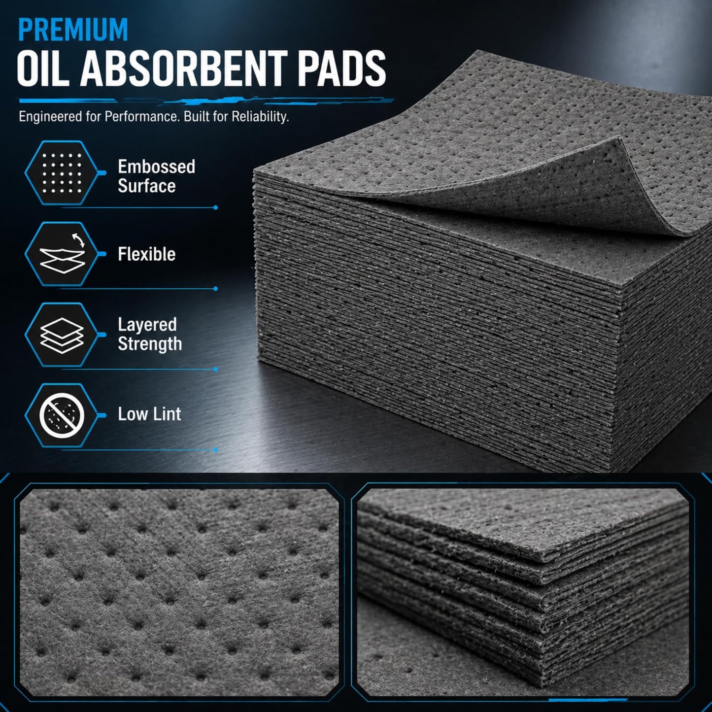 🔥 Premium Heavy-Duty Oil Absorbent Pads | Multifunctional Anti-Slip Mat (10Pcs) 💧