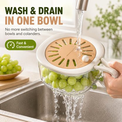 3-Pack Fruit & Vegetable Washing Bowl Set | Wash, Drain & Store 🥗✨