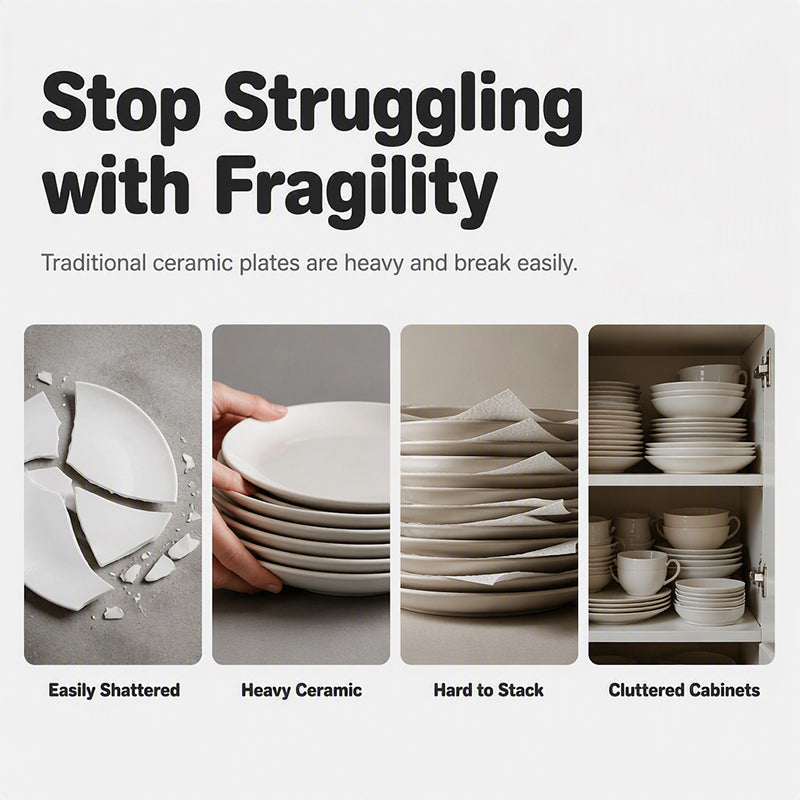 🍽️ Never Worry About Broken Dishes Again! Unbreakable Wheat Straw Dinner Plates 🌾✨