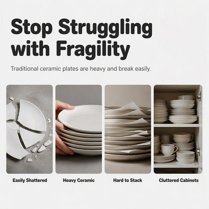 🍽️ Never Worry About Broken Dishes Again! Unbreakable Wheat Straw Dinner Plates 🌾✨