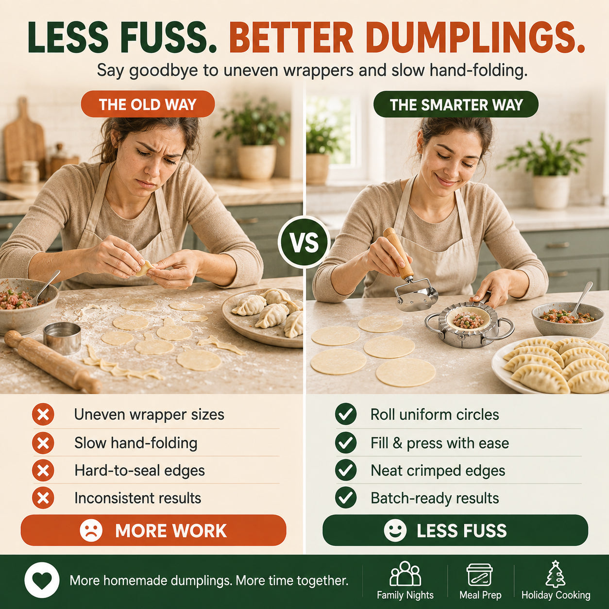 💯 Effortless Dumpling Press & Dough Cutter Kit | Restaurant-Quality at Home 🥟