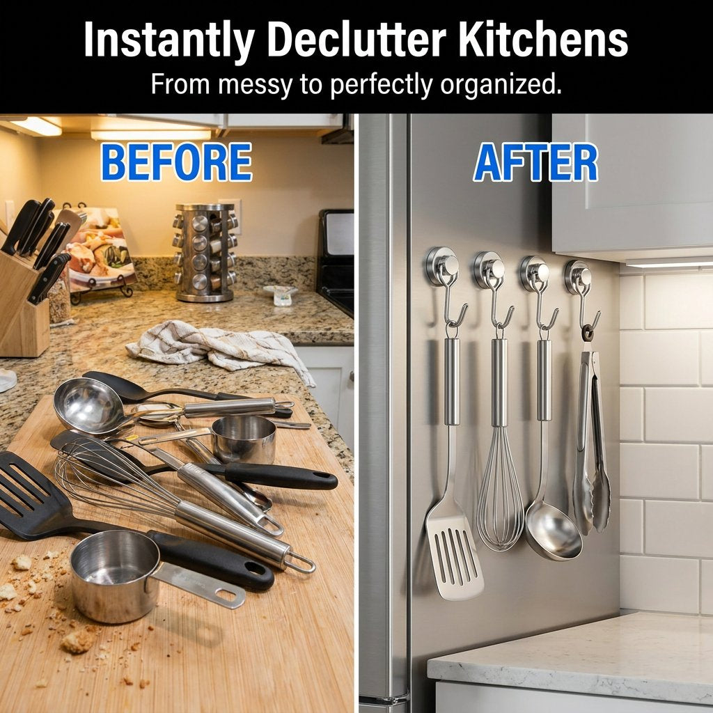 🔥 Heavy Duty 180° Rotatable Swivel Hooks ⚡ — Compact, Strong & Space-Saving Organization! 🏠✨