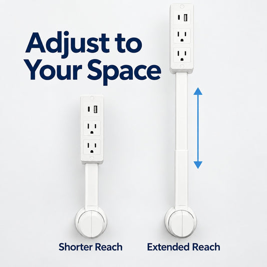 Adjustable Outlet Extender with USB Ports – Bring Hidden Wall Outlets Within Easy Reach 🔌