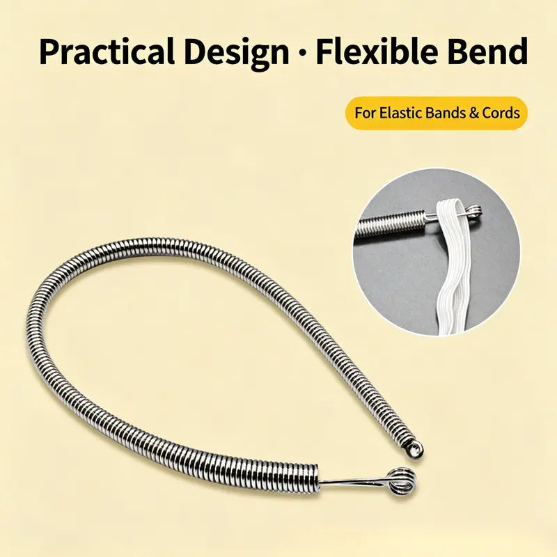 Spring-Loaded Drawstring Threader (2-Piece Set) — Easy Drawstring Replacement Tool for Hoodies and Pants