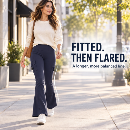 🧘‍♀️ High-Waisted Flare Cargo Yoga Pants – Tummy Control & Leg-Lengthening Fit