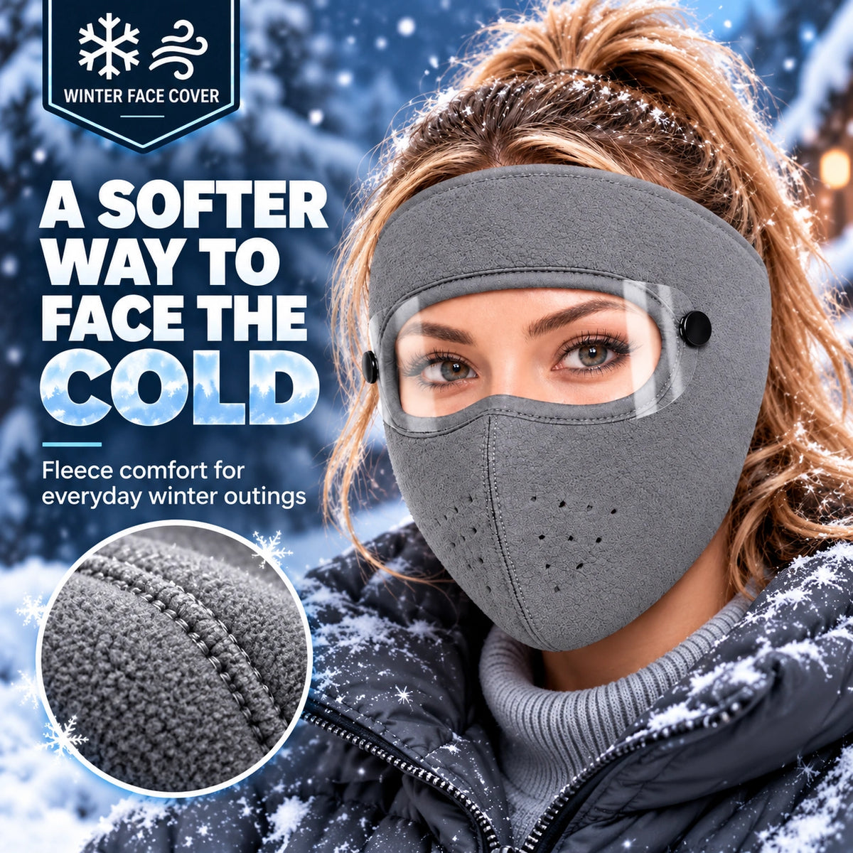 🧣Winter Fleece Face Mask (2-Pack, with Detachable Goggles)