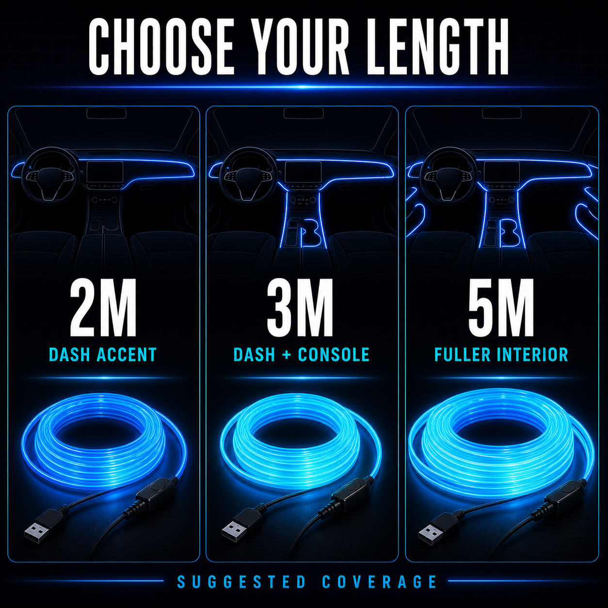7-Color breathing gradient car ambient lighting