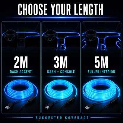 7-Color breathing gradient car ambient lighting