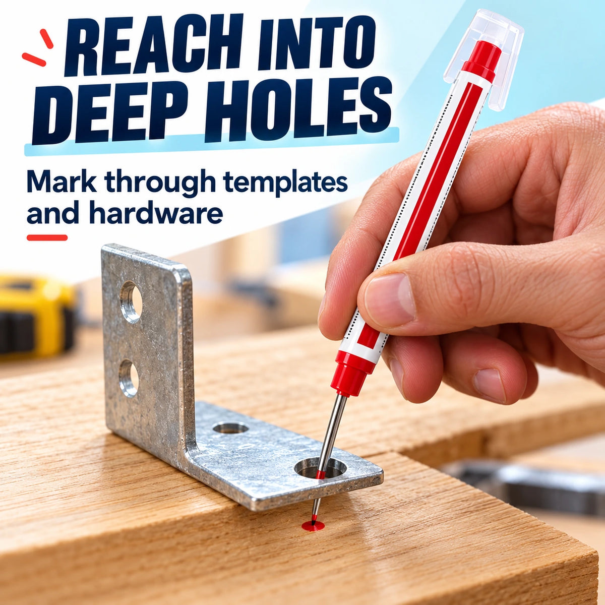 📏 5-Piece Long-Nose Deep-Hole Woodworking Marker Set