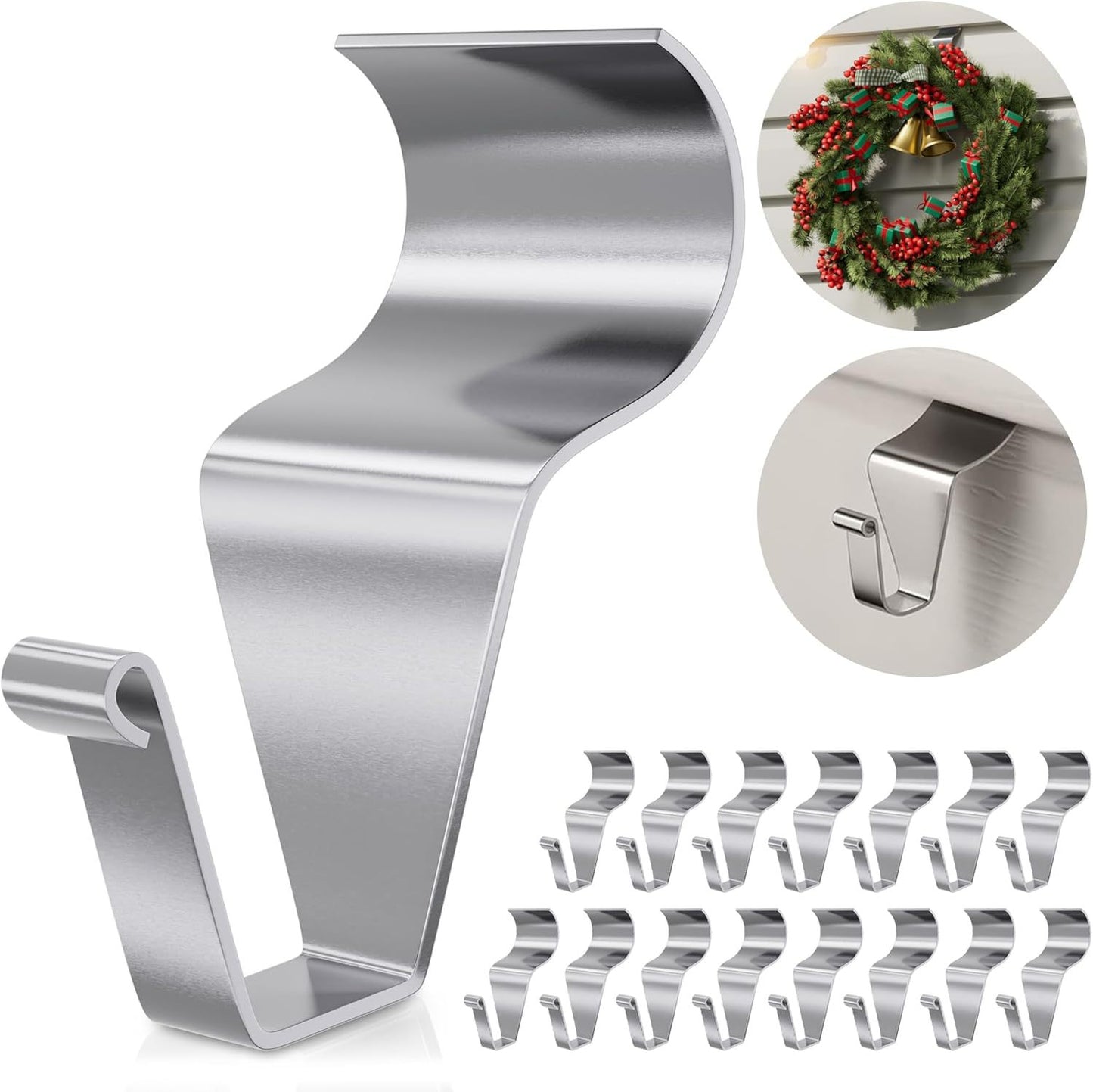 ⚓Damage-Free Stainless Steel Vinyl Siding Hooks – Heavy-Duty No-Drill Hangers for Outdoor Lights & Wreaths