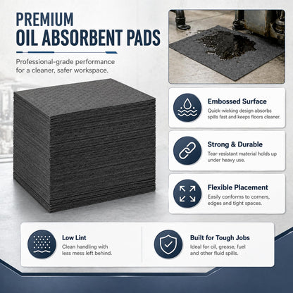 🔥 Premium Heavy-Duty Oil Absorbent Pads | Multifunctional Anti-Slip Mat (10Pcs) 💧