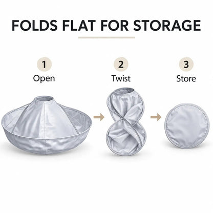 ✂️ Foldable Hair Catch Cape – Memory Steel Ring for Instant Mess-Free Grooming 🌀
