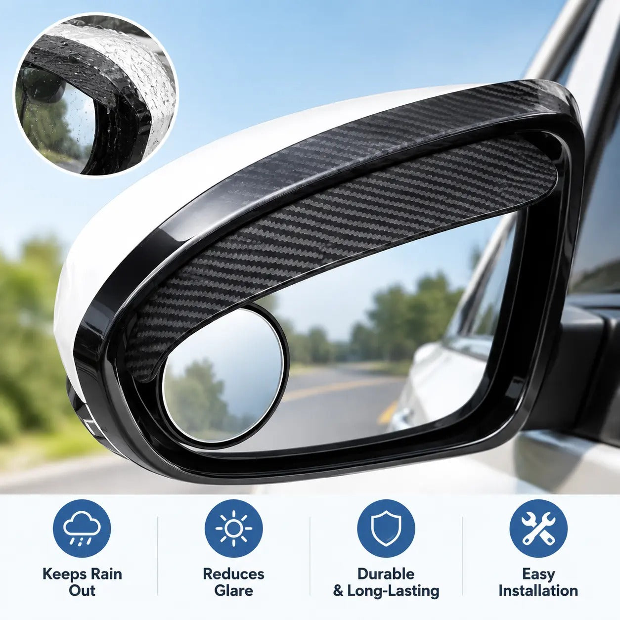 Adjustable round blind spot mirror
