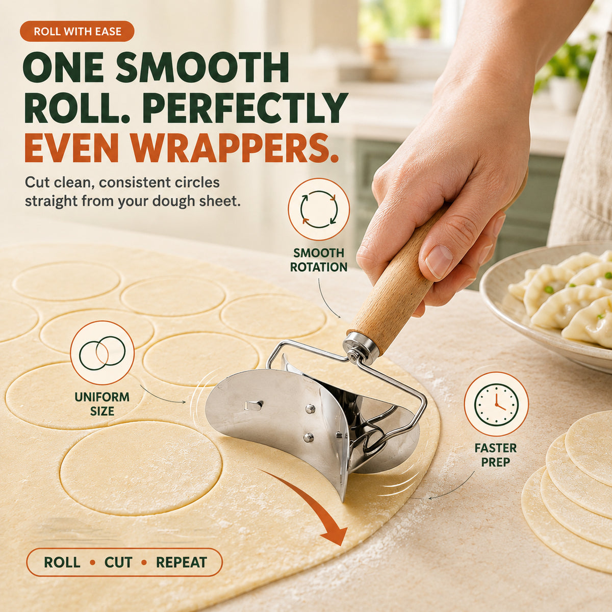 💯 Effortless Dumpling Press & Dough Cutter Kit | Restaurant-Quality at Home 🥟