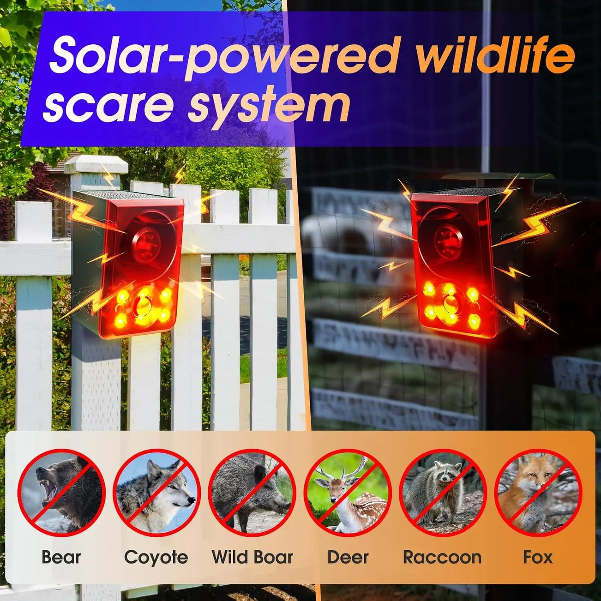 🚨 Solar Motion Sensor Deterrent Alarm – 130dB Loud Sound & Custom Voice Recording 🔊